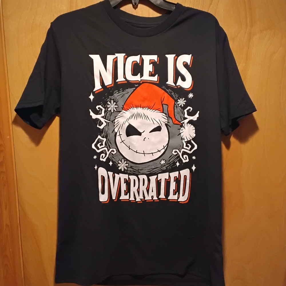 NWT Disney NBC Black Graphic Tee "Nice Is Overrated" M Firm Price